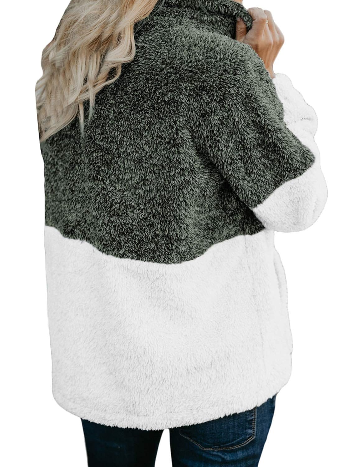 button neck fleece pullover