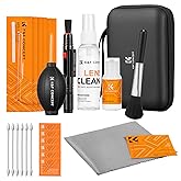K&F CONCEPT 25-1 Professional Camera Cleaning Kit for DSLR Cameras with APS-C Sensor Cleaning Swabs/60ML&20ML Lens Cleaner/Cleaning Wipes/Camera Blower/Lens Pen Brush/Microfiber Cloths/Carrying Case
