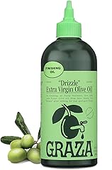 Graza Drizzle Extra Virgin Olive Oil, Finishing Oil - High Polyphenol Early Harvest EVOO Finishing Oil in a Squeeze Bottle - 