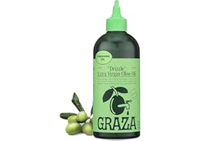 Graza Drizzle Extra Virgin Olive Oil, Finishing Oil - High Polyphenol Early Harvest EVOO Finishing Oil in a Squeeze Bottle - Single Origin Olive Oils from Spain - 16.9 Fl Oz (500ml)