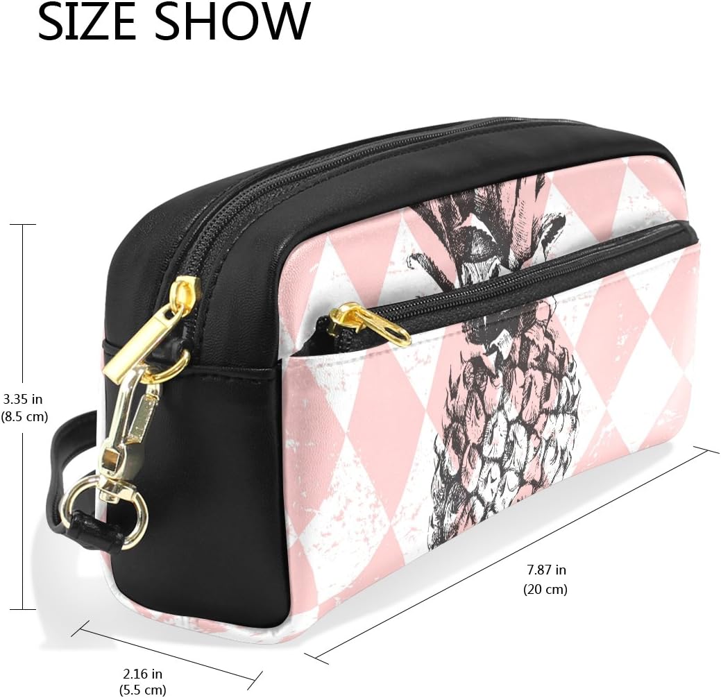 ISAOA Pencil Bag for Student Large Capacity Zipper Stationery Supplies Pencil Pouch for Girl and Boy Big Capacity Creative Pink Pineapple Pencil Case - Image 4