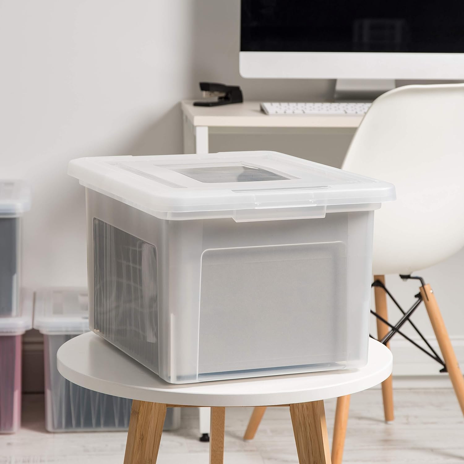 IRIS USA FB-21EE Letter and Legal Size File Box, Letter & Legal, Clear, 4 Pack: Home & Kitchen