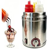 Groviia Electric Sauce Warmer Dispenser Commercial, Stainless Steel Warmer with 3 Removable Heated Squeeze Bottle Adjustable Temperature 86-185&deg;F for Nacho Cheese, Chocolate, Ketchup