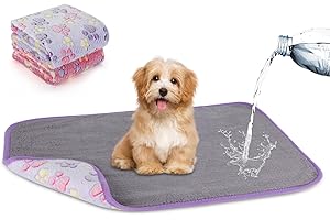 YUEPET Waterproof Dog Blankets, 2 Pack Washable Dog Blankets for Bed Couch Sofa Protector Fleece Flannel Puppy Blanket Soft Plush Reversible Throw Blanket for Small Dogs Puppy Cat 23"×16"(Purple+Pink)