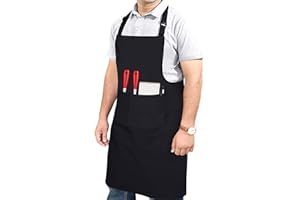 RUVANTI Professional Grade Durable Extra Large XXL Men/Women Aprons for Cooking BBQ Work Chef Apron