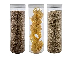 Silicook Clear Plastic Jar, Set of 3-40oz, Round