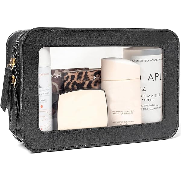 Aintmax Durchsichtige Make-up-Tasche – TSA-geprüft, Wasserdicht, Transparent Für Reise, Groß