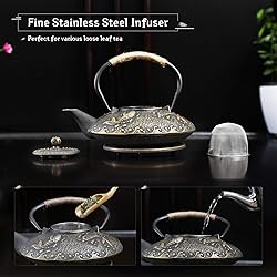 Ufine Koi Fish Cast Iron Teapot Set Stove Top Tea