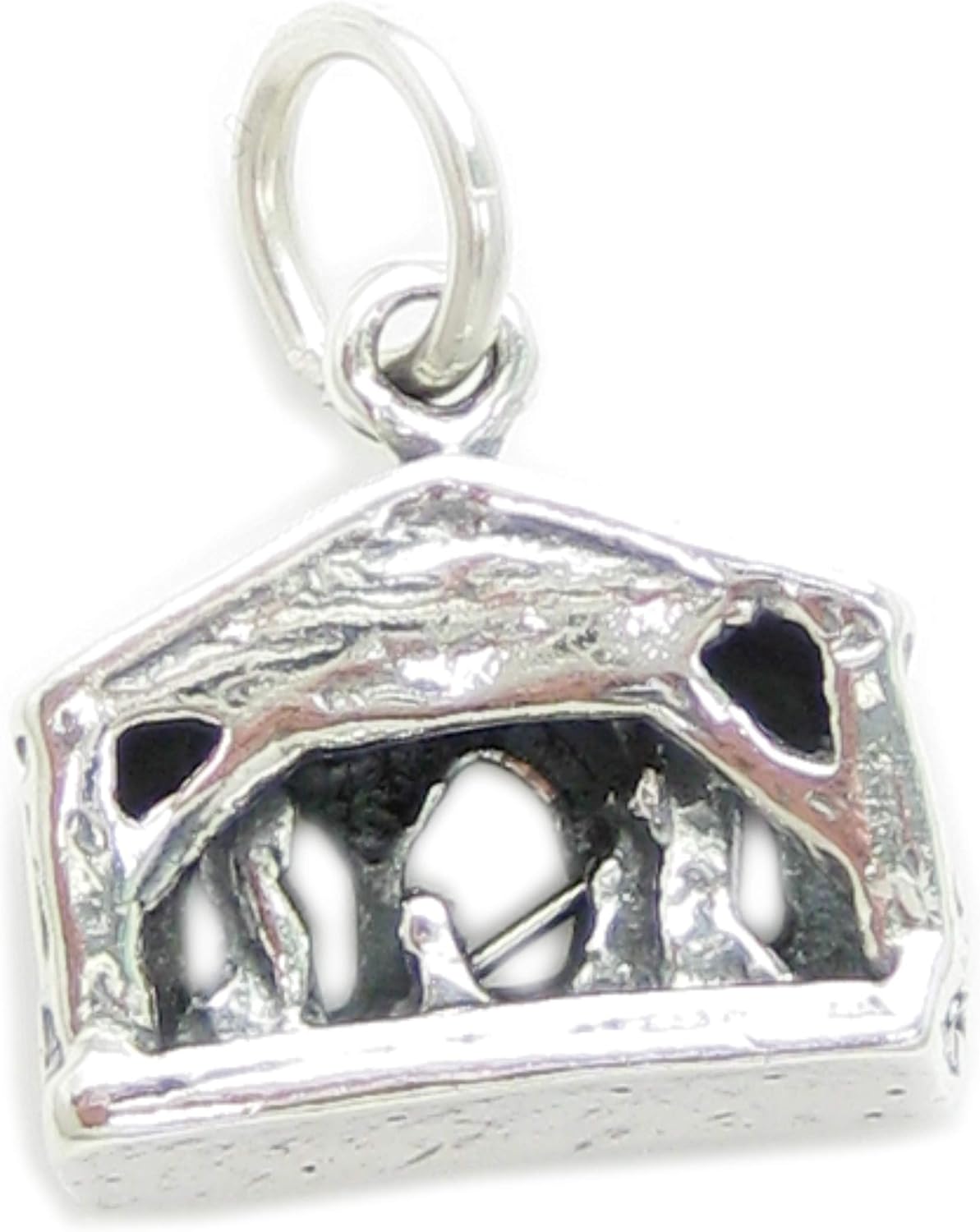 Nativity scene sterling silver charm .925 x 1 Nativitee Chritmas charms