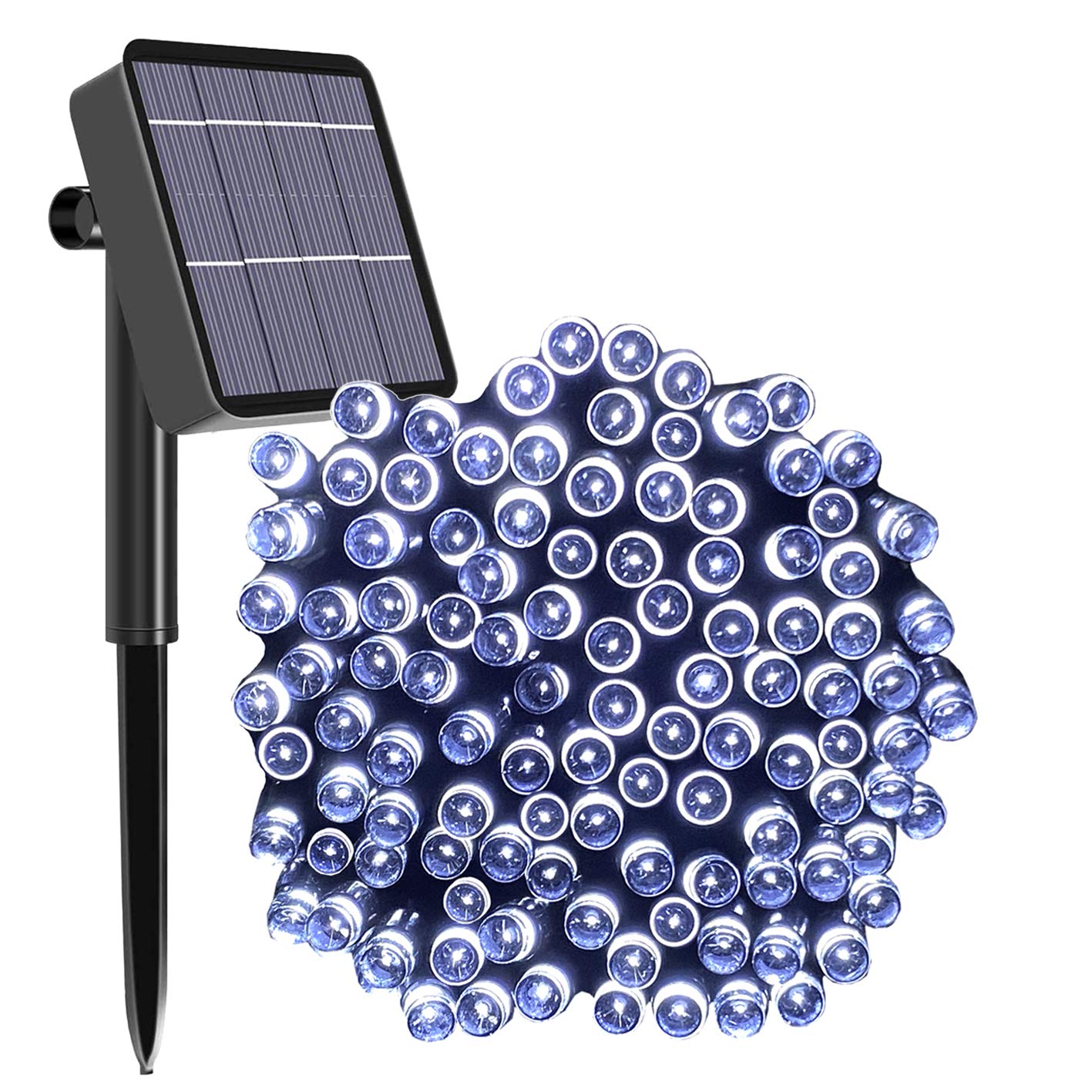 Solar String Lights Outdoor, 65ft 200 LED Solar Garden Fairy Lights Waterproof 8 Modes Solar Powered Decorative Lights for Patio, Garden, Yard, Tree, Home, Party - Cool White [Energy Class A+++]