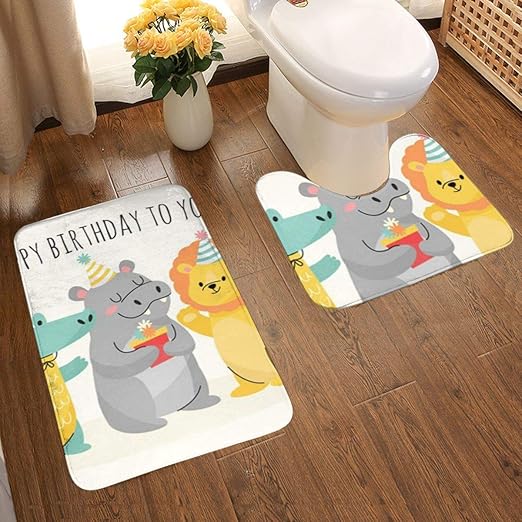 MINYUK Alles Gute zum Geburtstag Hand gezeichneten Stil Anti-Rutsch