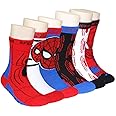 Super Hero Adventures Spider-Man Boys 6 pack Socks with Grippers (2T-3T, Red/Blue)