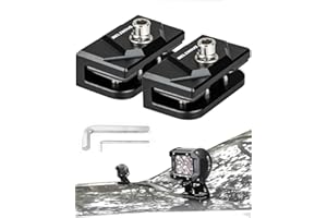 Belinous Hood Light Mounting Bracket, 2PCS Ditch Light Brackets for Led Light Bar Work Light Pillar Pod, Hood Hinge Light Bracket for Truck SUV Cars, Aluminum Alloy Clamp Mount No Drilling (Black)