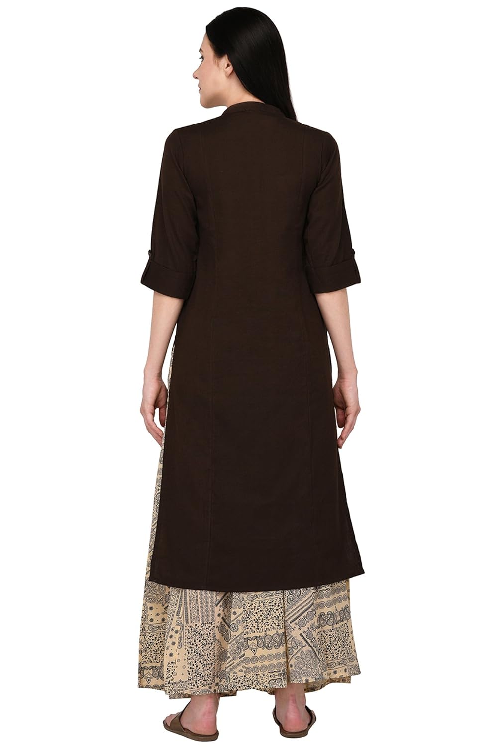 pistaa's women's solid two patch pocket kurta with palazzo bottom set