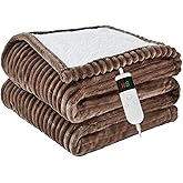 Qieryun Heated Blanket Electric Full, Soft Flannel Heating Blanket with 8 Hours Auto Off 10 Fast Heating Levels Machine Washable Sherpa Heated Blanket with Overheating Protection