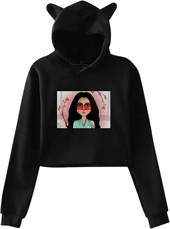 LOAJND Jhene Aiko Hoodie Long Sleeve Jhene Aiko Bunny Ears Sweater for