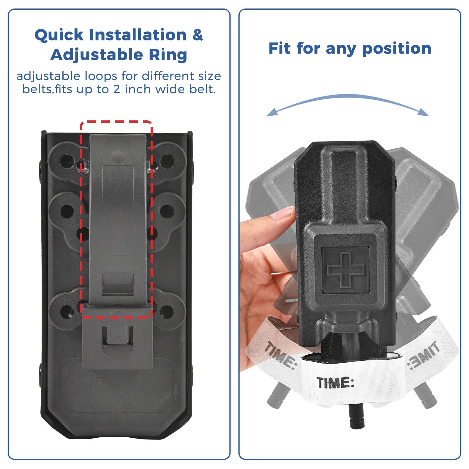Tourniquet Holder, Molle Tourniquet Pouch for Gen 7 CAT Tourniquet or Older, Molle Tourniquet Holder Fits Molle Equipment, Police Gear, Duty and Utility Belt Up to 2.75 inch Wide