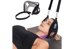 VBoo Neck Head Traction Hammock Device, Neck Cervical Traction Devices with Detachable & Holes for Ear Design, Stretcher for 