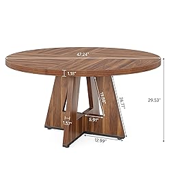 Tribesigns Round Dining Table for 4, 47 Inch