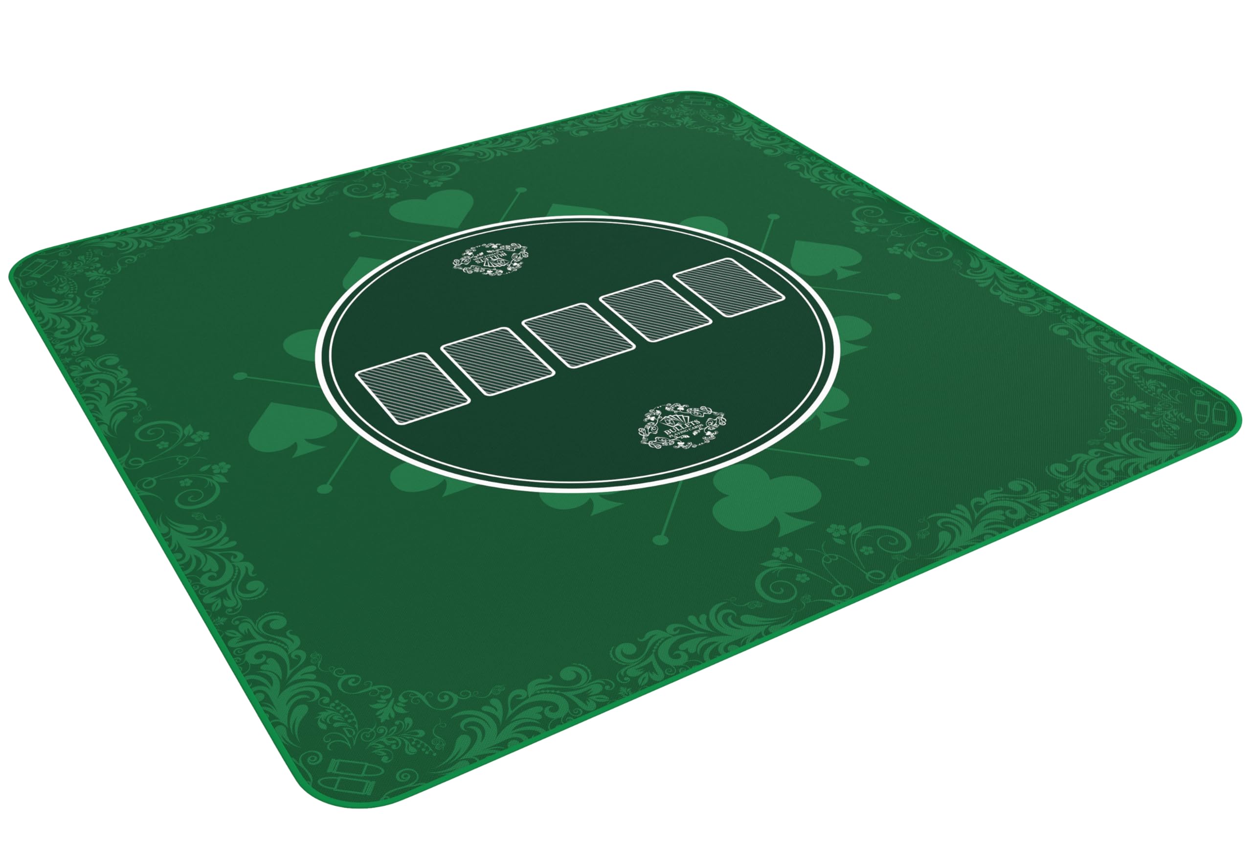 Bullets Playing Cards, Headsup poker mat 80 x 80 cm (green), enhance your games night