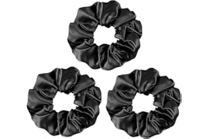 OLESILK Silk Scrunchies for Women Hair Care, 100% Mulberry Silk for No Hair Damage and Frizz, Smooth Soft for Curly Hair, 3 P