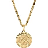 CHRISTIN MARIE STUDIO 18k Gold Plated Zodiac Necklace & Pendant - Gold Necklace for Women & Men, Tarnish & Water Resistant, Birthday Gifts for Women & Men
