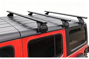 330LBS Lockable 3-PC Roof Racks Compatible with 2007-2025 2026 Jeep Wrangler JK JL Gladiator JT 2&4 Door, Aluminum Black Cros