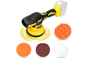 Cordless Car Buffer Polisher for Dewalt 20V Battery, 6 Variable Speed Car Buffer Polisher, Up to 5500RPM, Polishers Buffers f