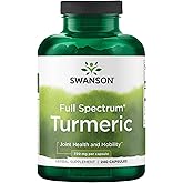 Swanson Full Spectrum Turmeric Curcumin Joint, Liver, and Digestive Support Supplement for Active Adults - Non-GMO, Gluten-Fr