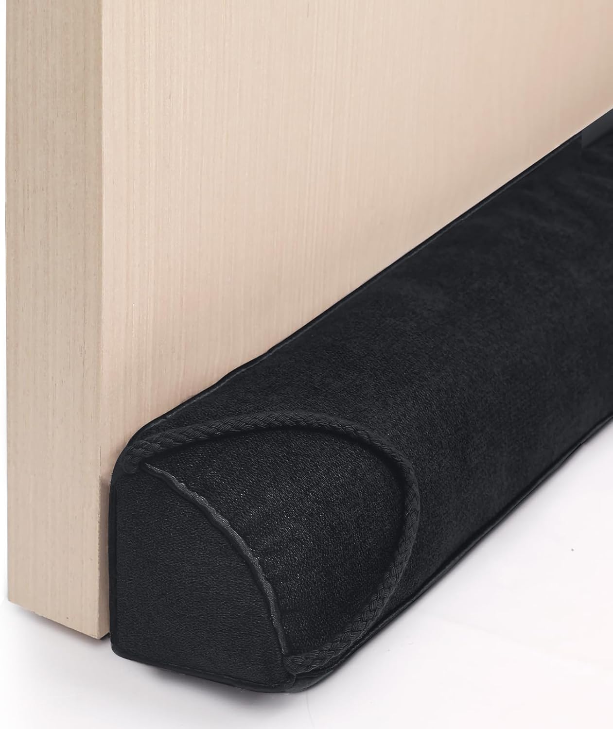 Draft Stoppers - Anze Door Draft Stopper 32 inch Weighted Triangle Draft Stopper Door Air Noise Sound Blocker Warm in Winter and Cool in Summer, Black