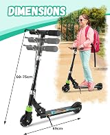 TENBOOM Kids Scooter with Handle Brake Light Up Wheels Black view 5
