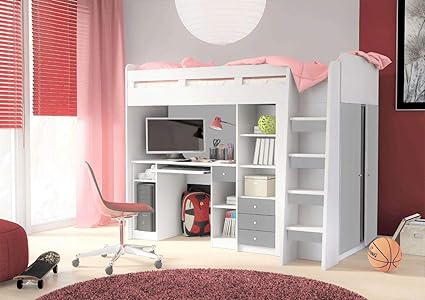 Debanks Junior Combo Mid Sleeper With Computer Desk Side Wardrobe