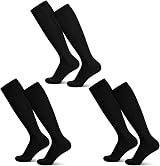 Friusate 3 Pairs Kids Football Socks Black 30-37 Breathable Cushioned Heel view 9