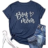 Boy Mom Shirt for Women Mom Shirts Mother Gifts T Shirt Mom of Boys Funny Tops Tees