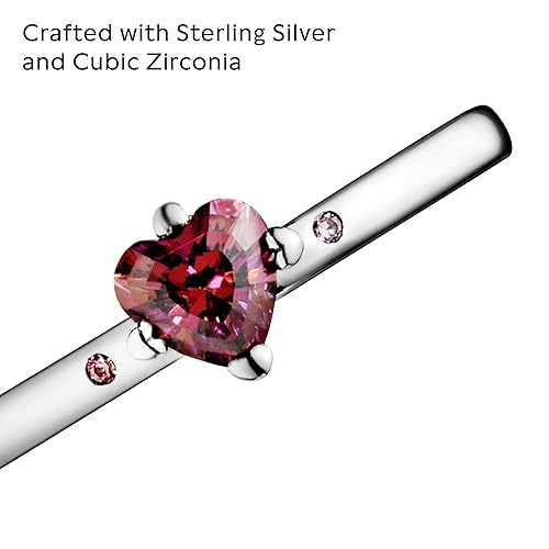 Pandora You Me Sparkling Red Heart Ring Sterling Silver Ring - Main Image