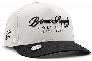 BRIMZ Cotton Golf Hat with Magnetic Brim & Tee Holder - Snapback Golf Cap for Men & Women - Magnetic Brim for Ball Marker