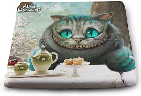 Amazon Co Jp 不思議の国のアリスチェシャ猫 クッション低弾性コンフォートメモリコットン椅子のクッションスタイリッシュな洗える正方形の クッションオフィスの家の装飾のクッション38x35cm ホーム キッチン