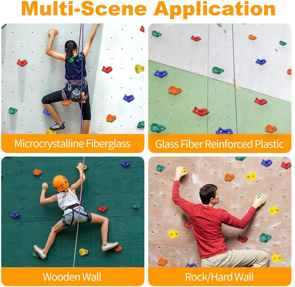 OuYezy 25 Rock Climbing Holds for Kids and Adults with Mounting Screws and Hardware for DIY Kids Indoor and Outdoor Play Set, Build Rock Climbing Wall: Toys & Games