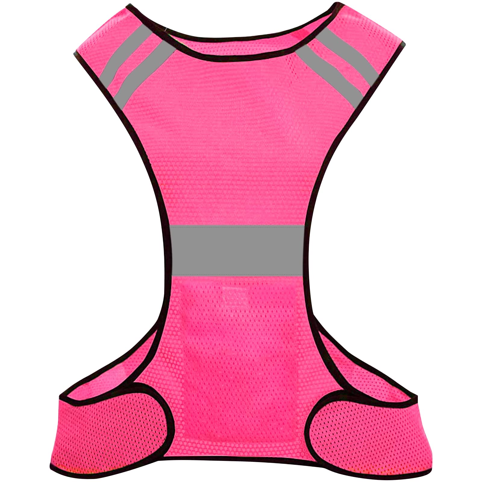 Biqing Hi Vis Vest Reflective Running Vest High Visibility Vest For Running Walking Cycling Jogging (Pink)