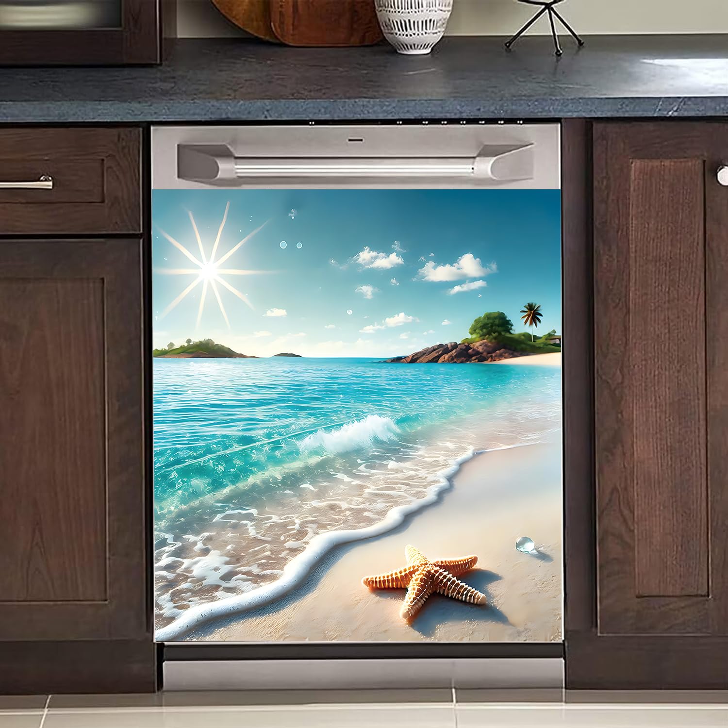 BVBOX Magnetic Dishwasher Sticker, Reusable Washer Refrigerator Panel Cover, Easy to Trim Home Appli