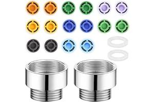 MOFUIRY 20Pcs Shower Flow Reducer Limiter- 1/2 Inch Shower Head Pressure Reducer Shower Flow Restrictor Insert Water Saver Adapter Water Flow Reducer For Shower Head Handheld Shower 1.2/1.5/1.8/2/2.2/2.5 GPM