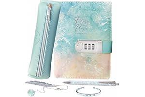 Life is a Doodle Diary for Girls Ages 8-12 and Up - Journal with Lock Gift Set Includes: Locking Notebook Journal, Traveling Pencil Pouch, Silver Brave Bracelet, and Pen for Writing & Creativity