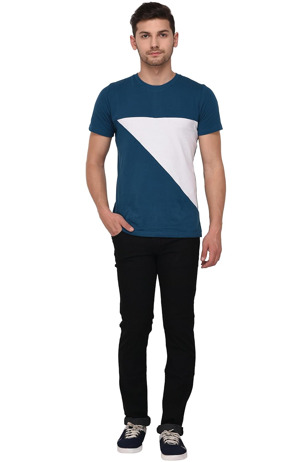 studio nexx men's regular fit stretch jeans (black)