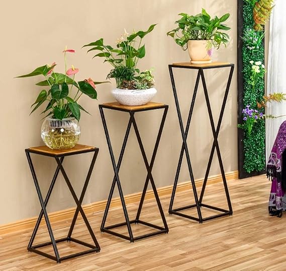 ASDFNF Soporte De Flores Metal Jardín Balcón Sala De Estar Soporte ...