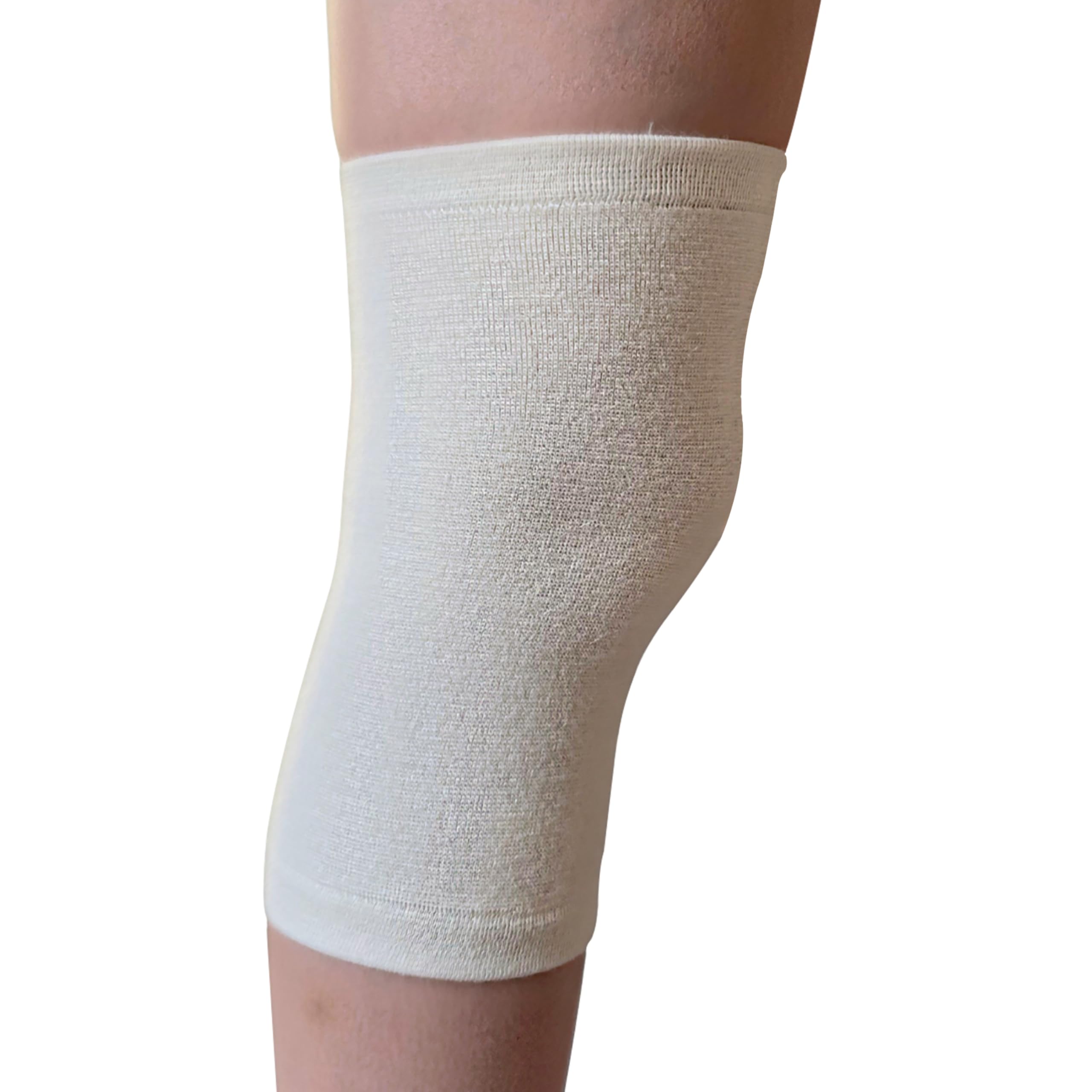 MAXAR Angora/Wool Knee Brace, Best Knee Sleeves for Joint Pain & Arthritis Pain, Warm & Breathable, Non-allergic and comfortable Knee Support, Pain Relief Knee Brace, Made in ITALY, XL, White