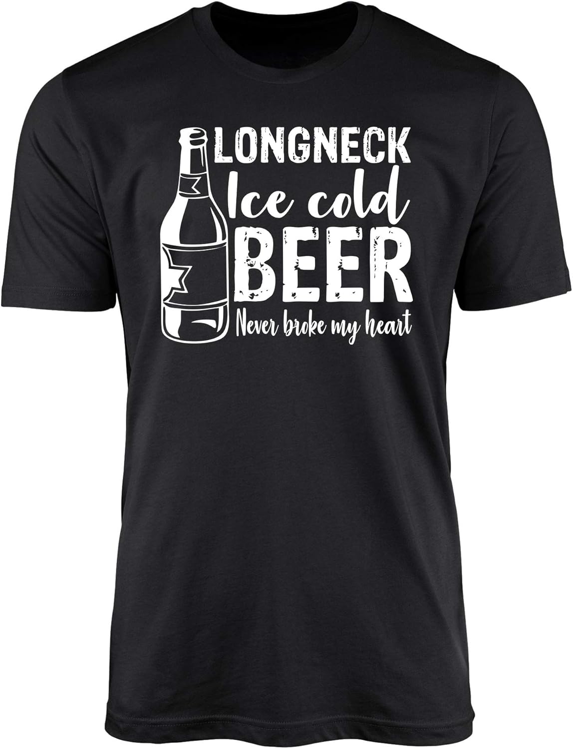 Amazon.com: Funny Beer Shirts for Men - Longneck Ice Cold Beer T-Shirt Never Broke My Heart 