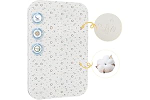 QIUBABYO Pack and Play Mattress 38"x26"x2",Baby Mini Crib Topper Portable Pad,Waterproof Lining,High-Density Foam Playpen Mattresses for Toddler (White Retangle)