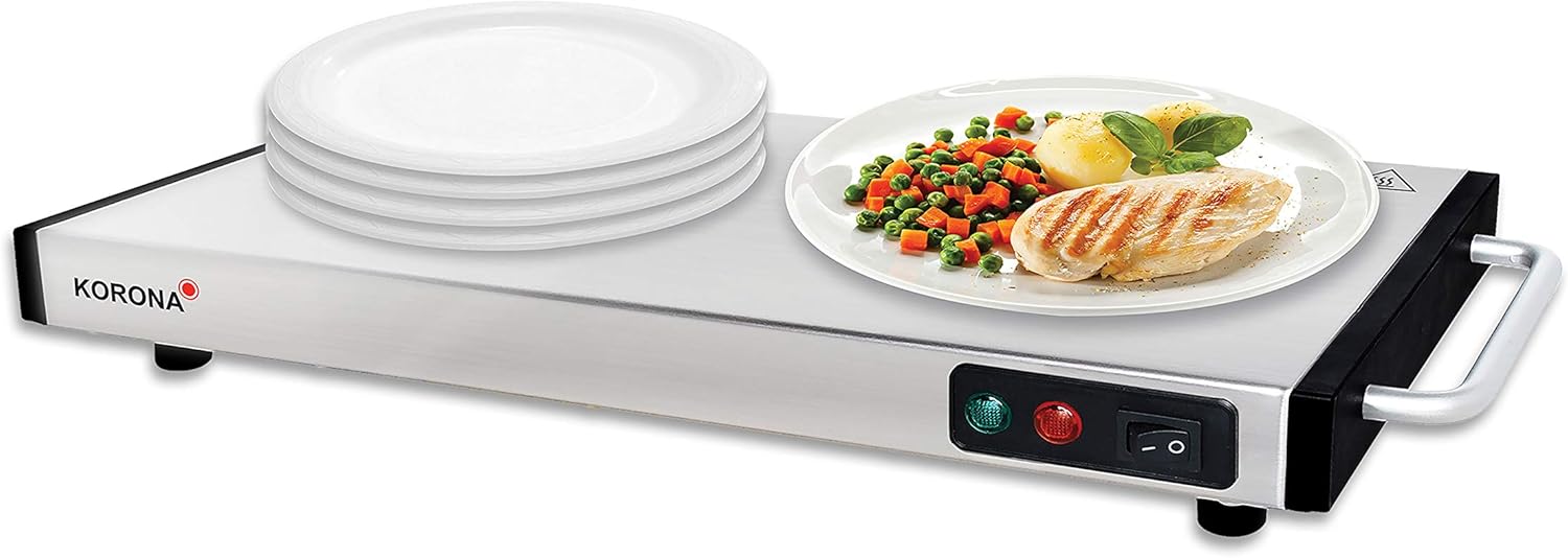 Korona 59500 Warmhalteplatte 1100 Watt max. zum Warmhalten von Speisen | kabellos nutzbar | 40 x 20 cm