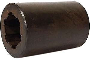 RuggedMade Steel Splined Motor Shaft Coupling, 1" Inch Bore, 1-1/2" OD, 2-1/4" Long, 6 Tooth Spline Hydraulic Rigid Coupler