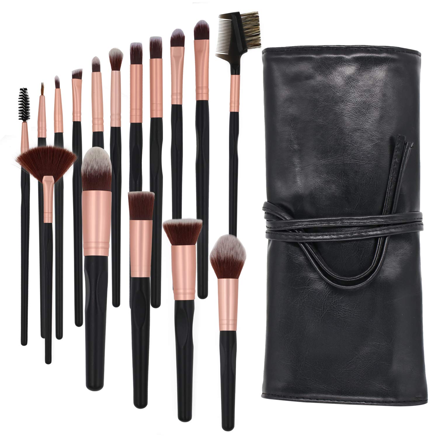 16PCs Makeup Brush Set Professional Kabuki Premium Synthetic Bristles Powder Foundation Blush Contour Concealers Lip Eyeshadow Kit Makeup Brushes with Case